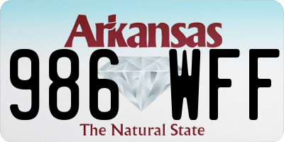 AR license plate 986WFF