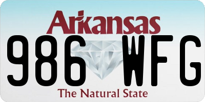 AR license plate 986WFG
