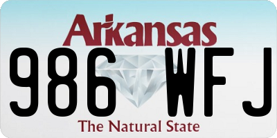 AR license plate 986WFJ