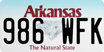 AR license plate 986WFK