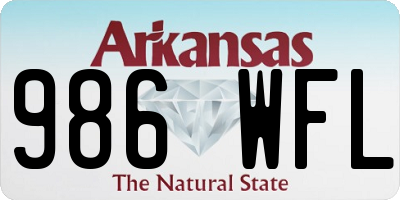 AR license plate 986WFL