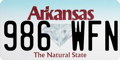 AR license plate 986WFN