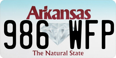 AR license plate 986WFP