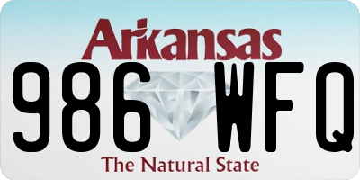 AR license plate 986WFQ