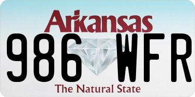 AR license plate 986WFR