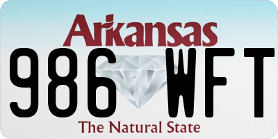 AR license plate 986WFT