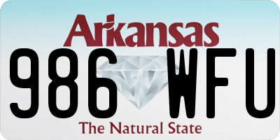 AR license plate 986WFU