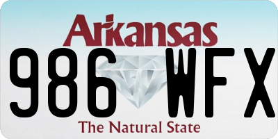 AR license plate 986WFX