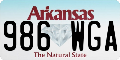 AR license plate 986WGA