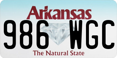 AR license plate 986WGC
