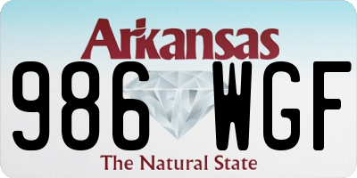 AR license plate 986WGF
