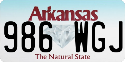 AR license plate 986WGJ