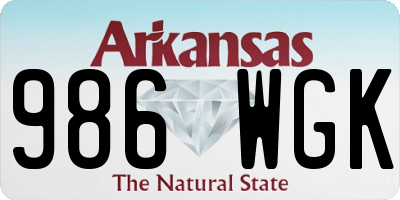 AR license plate 986WGK