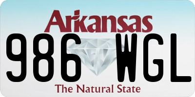AR license plate 986WGL