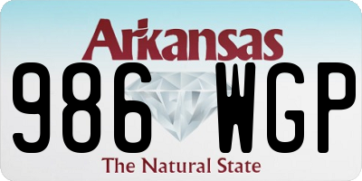 AR license plate 986WGP