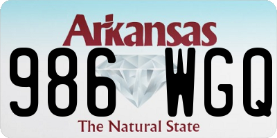 AR license plate 986WGQ