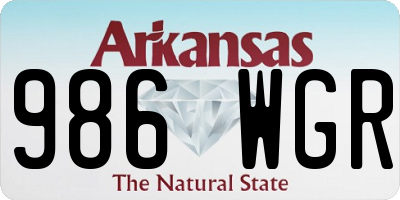 AR license plate 986WGR