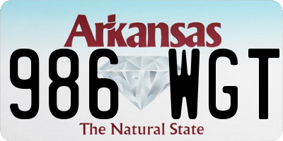 AR license plate 986WGT