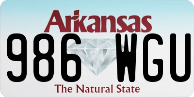 AR license plate 986WGU