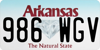 AR license plate 986WGV