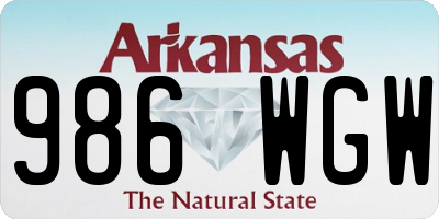 AR license plate 986WGW