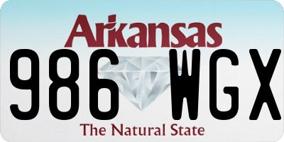 AR license plate 986WGX