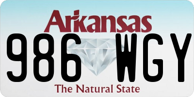 AR license plate 986WGY