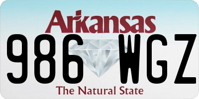 AR license plate 986WGZ