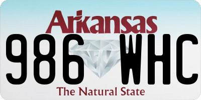 AR license plate 986WHC