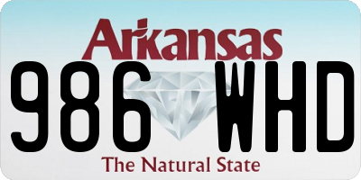 AR license plate 986WHD