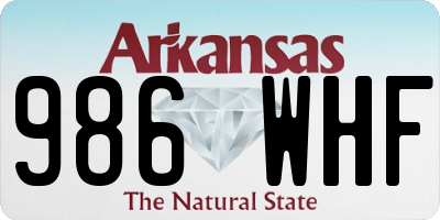 AR license plate 986WHF