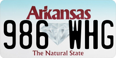 AR license plate 986WHG