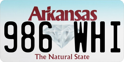 AR license plate 986WHI