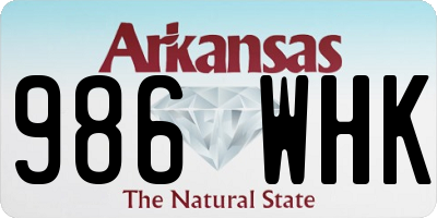 AR license plate 986WHK