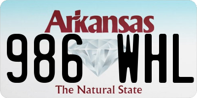 AR license plate 986WHL