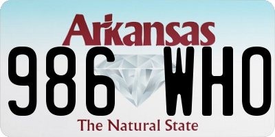 AR license plate 986WHO