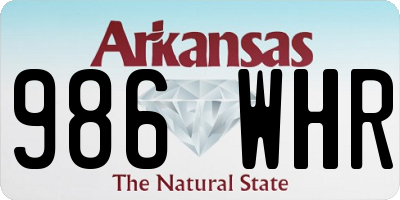 AR license plate 986WHR