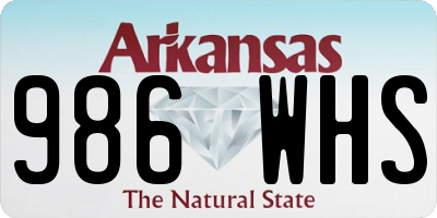AR license plate 986WHS