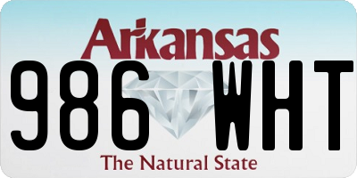 AR license plate 986WHT