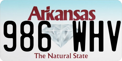 AR license plate 986WHV