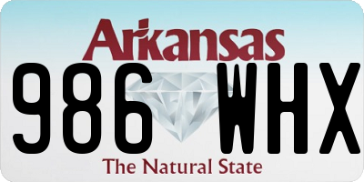 AR license plate 986WHX