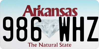 AR license plate 986WHZ