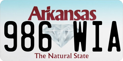 AR license plate 986WIA