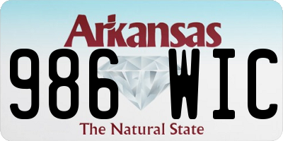 AR license plate 986WIC
