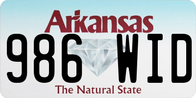 AR license plate 986WID