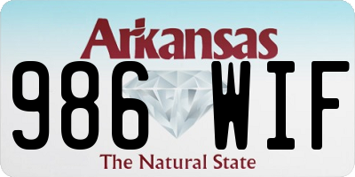 AR license plate 986WIF