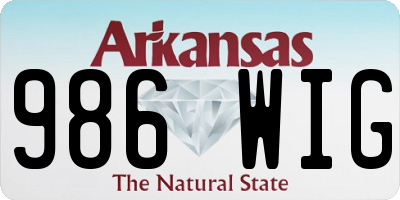 AR license plate 986WIG