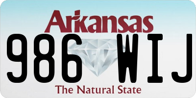 AR license plate 986WIJ
