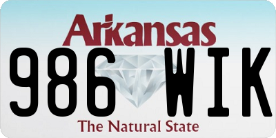 AR license plate 986WIK