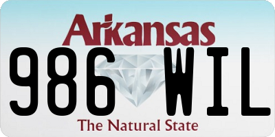 AR license plate 986WIL